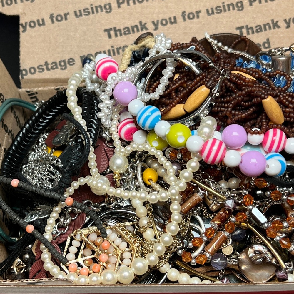 3.5 Lbs Craft Jewelry Lot Broken Repair Repurpose Wearable Resell